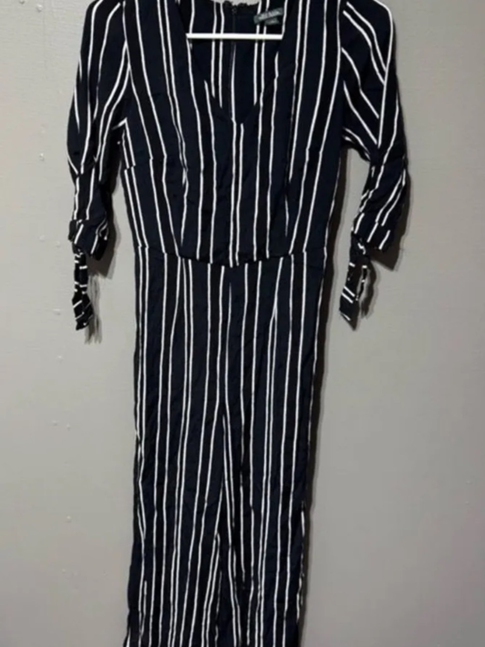 Striped Black and White Jumpsuit Dress